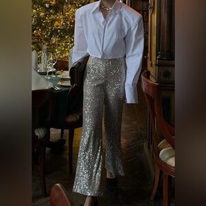 Silver Sequin Women's Pants